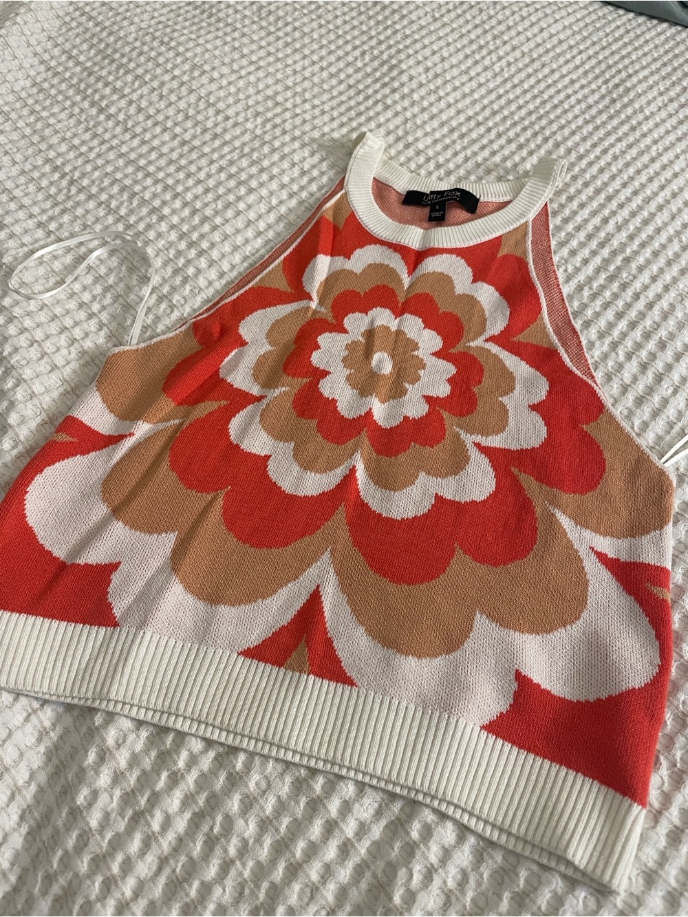 Floral Halter Knit Crop Top
